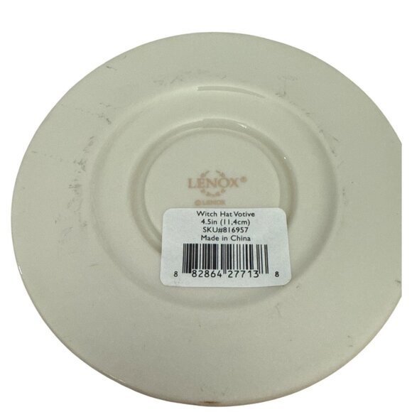 Lenox Halloween Witch Hat Votive Candle Holder Ivory Purple Gold Accents - Picture 7 of 7